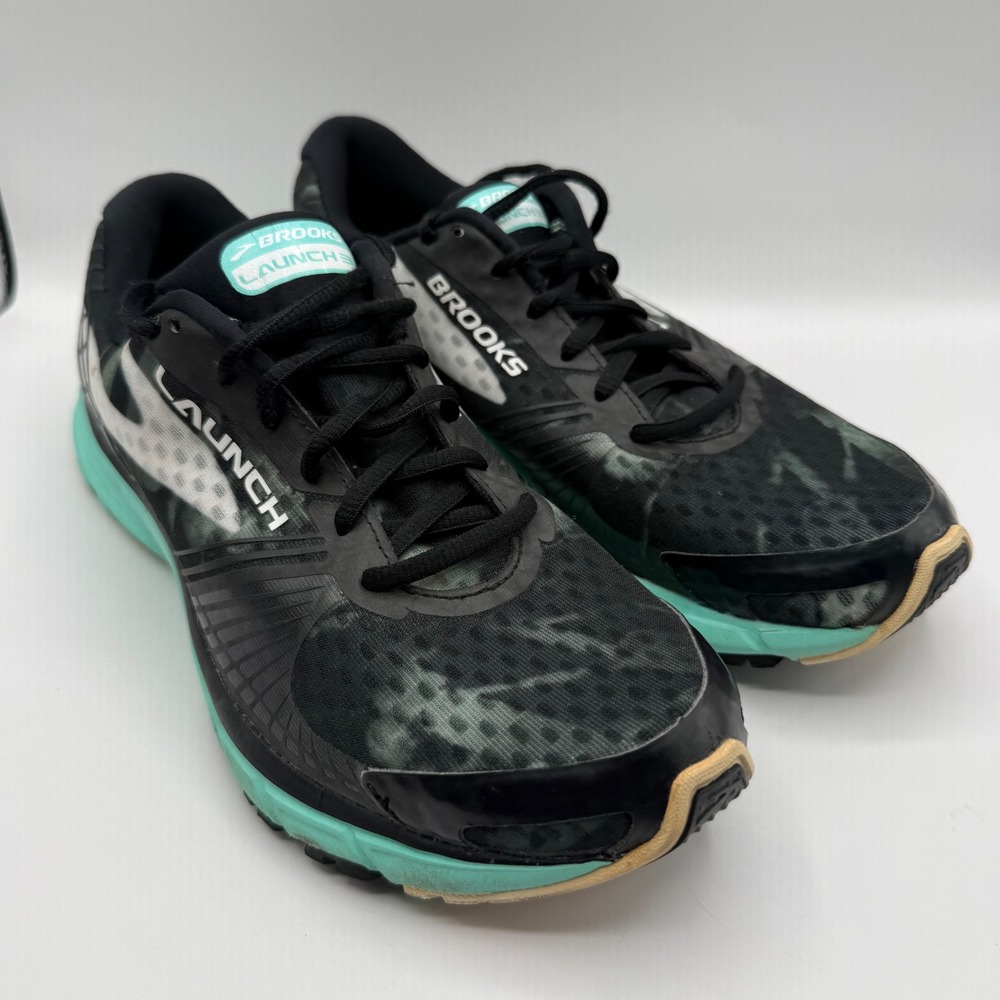 Brooks Launch 3 Womens Running Shoes Black Teal White 1201971B074 Size 8.5